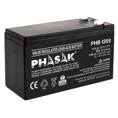 Phasak Bateria  12V / 9Ah - Bateria sellada plomo-acido estandar